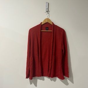 • Eileen Fisher • Open Cardigan Wool Burnt Red Small Women’s